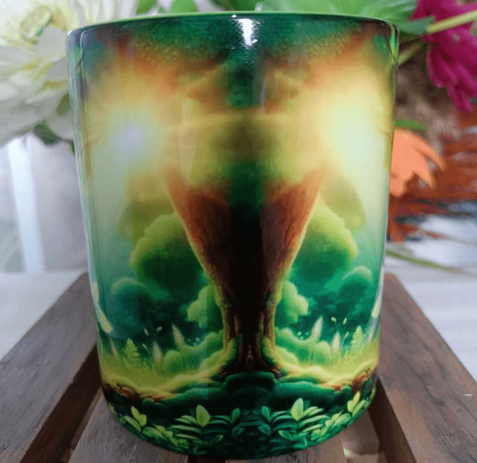 Vintage baskı büyük boy kupa