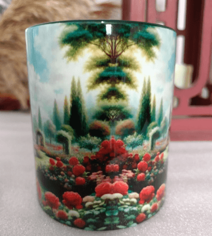 Vintage baskı büyük boy kupa