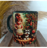 Vintage baskı büyük boy kupa