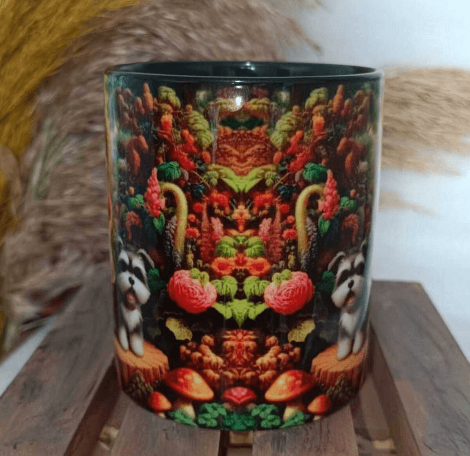 Vintage baskı büyük boy kupa