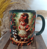 Vintage baskı büyük boy kupa