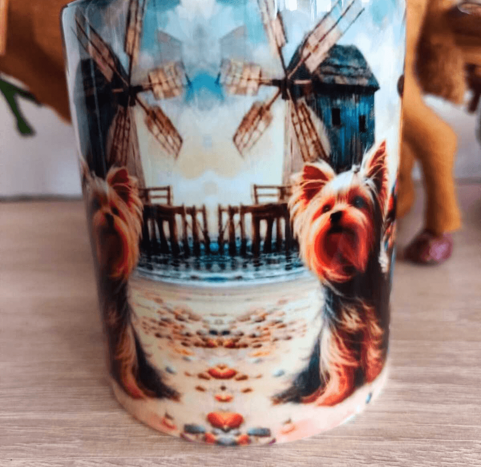 Vintage baskı büyük boy kupa