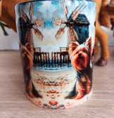 Vintage baskı büyük boy kupa