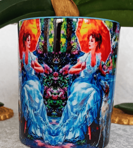 Vintage baskı büyük boy kupa