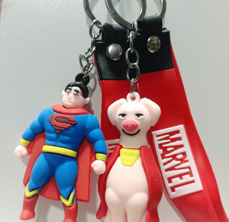 Süperman ve köpeği 2 li  silikon lüks anahtarlık çanta aksesuar