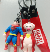 Süperman ve köpeği 2 li  silikon lüks anahtarlık çanta aksesuar
