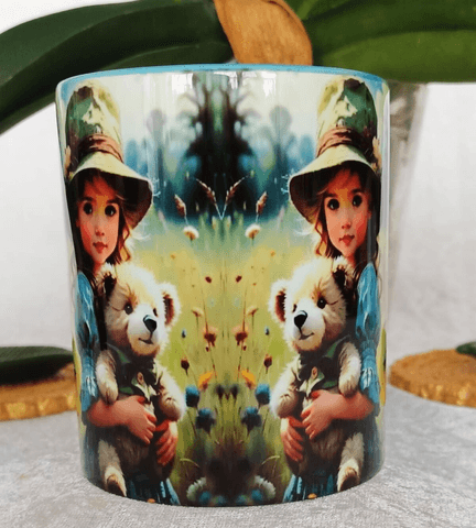 Vintage baskı büyük boy kupa