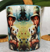 Vintage baskı büyük boy kupa