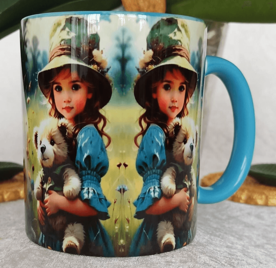 Vintage baskı büyük boy kupa