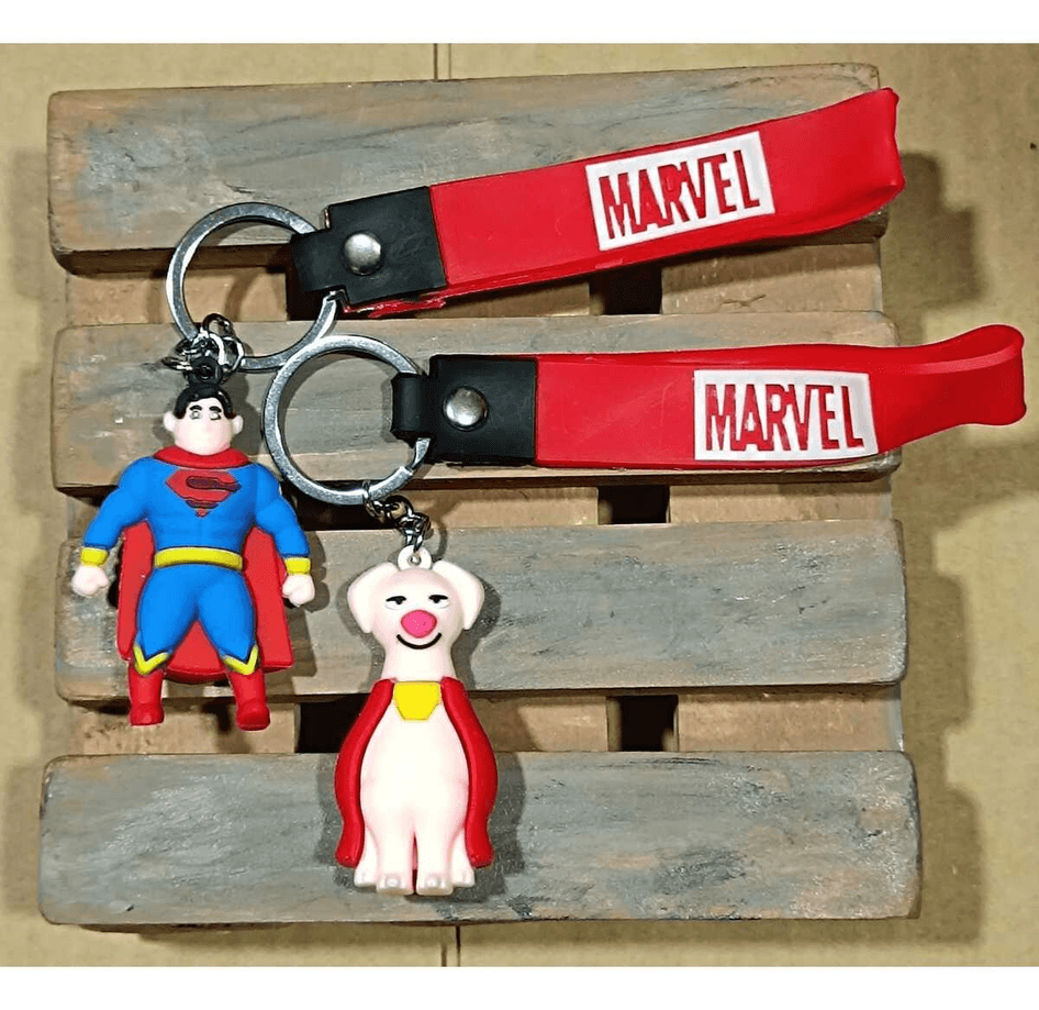 Süperman ve köpeği 2 li  silikon lüks anahtarlık çanta aksesuar