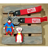 Süperman ve köpeği 2 li  silikon lüks anahtarlık çanta aksesuar