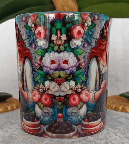 Vintage baskı büyük boy kupa