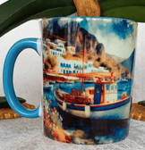 Vintage baskı büyük boy kupa