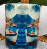 Vintage baskı büyük boy kupa