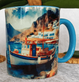 Vintage baskı büyük boy kupa