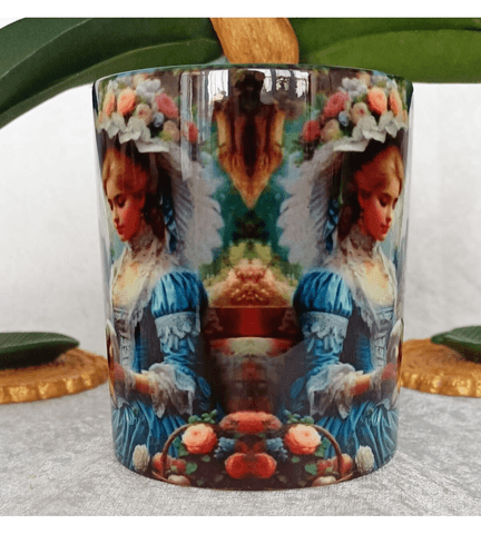 Vintage baskı büyük boy kupa