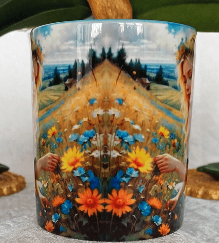 Vintage baskı büyük boy kupa