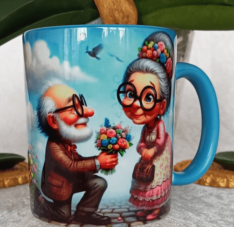 Vintage baskı büyük boy kupa