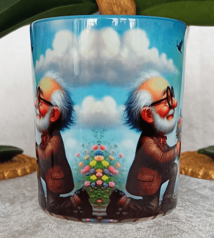 Vintage baskı büyük boy kupa