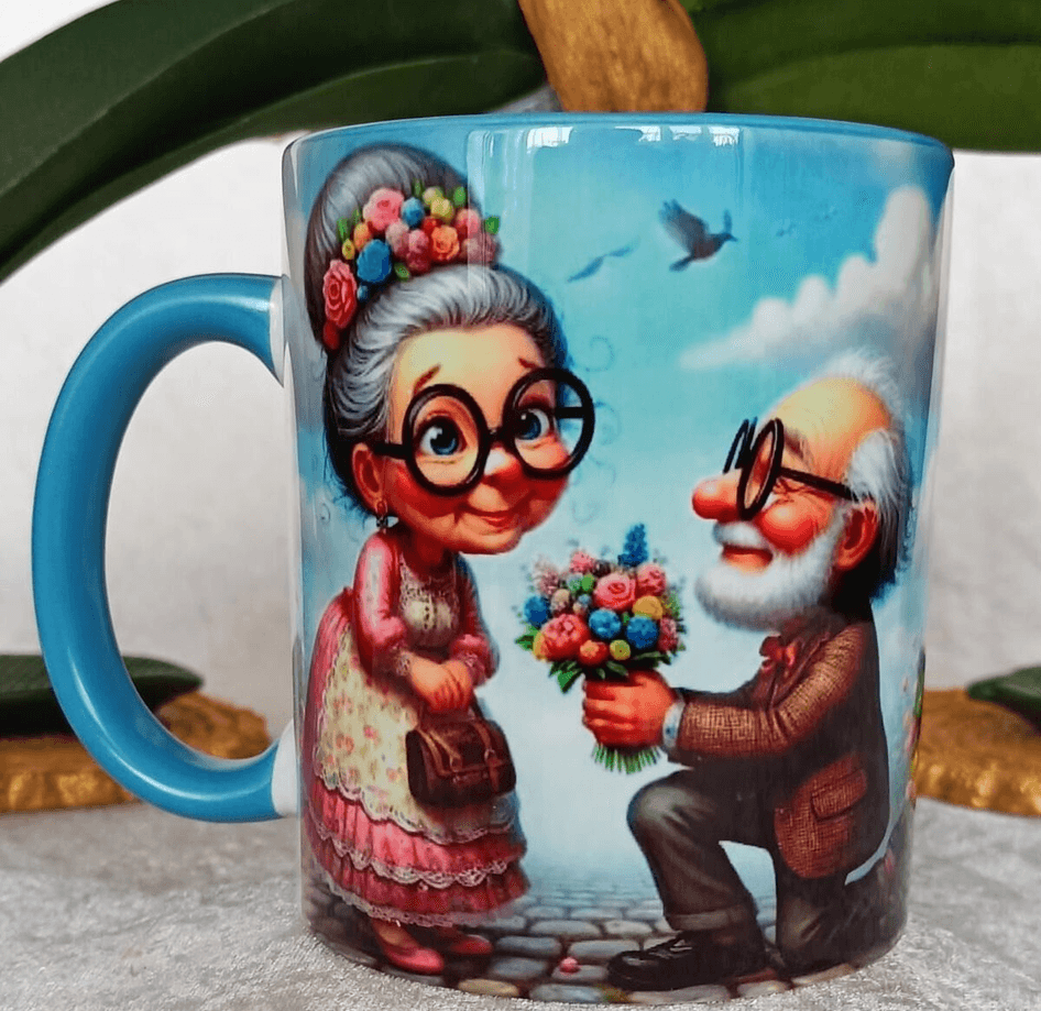 Vintage baskı büyük boy kupa