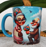 Vintage baskı büyük boy kupa