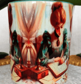 Vintage baskı büyük boy kupa