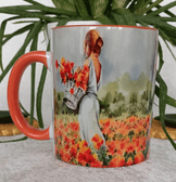 Vintage baskı büyük boy kupa