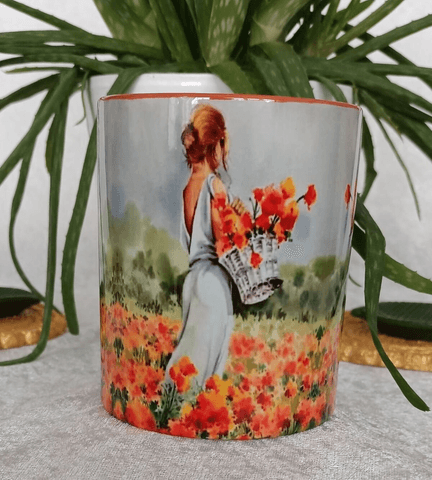 Vintage baskı büyük boy kupa