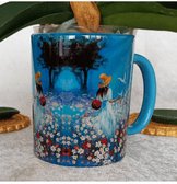 Vintage baskı büyük boy kupa