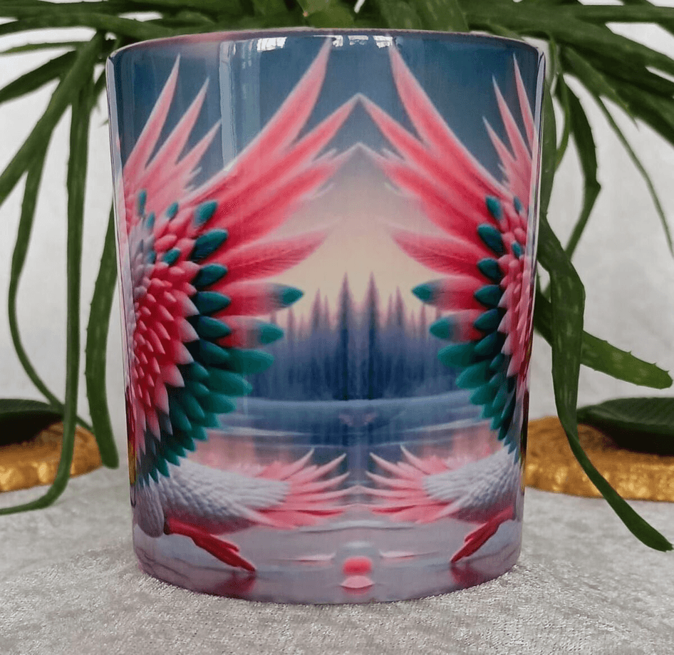 Kuğu Vintage baskı büyük boy kupa