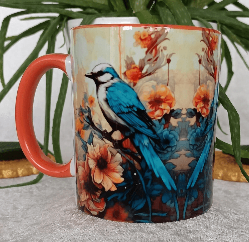 Vintage baskı büyük boy kupa