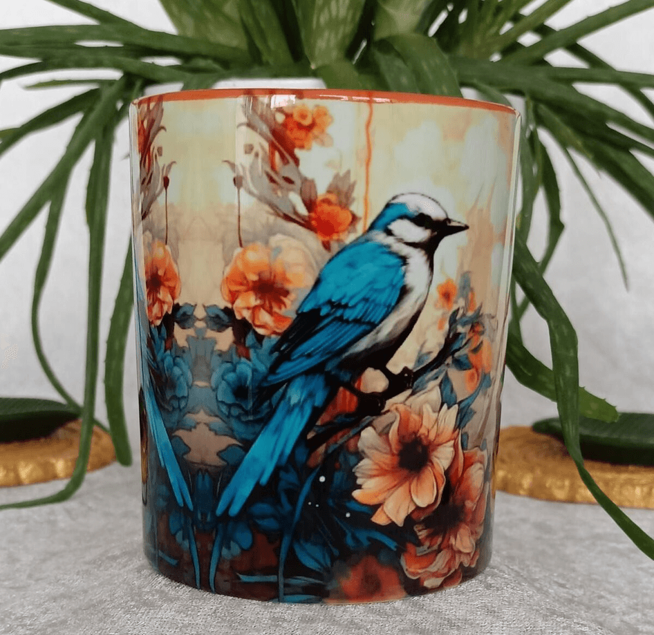 Vintage baskı büyük boy kupa