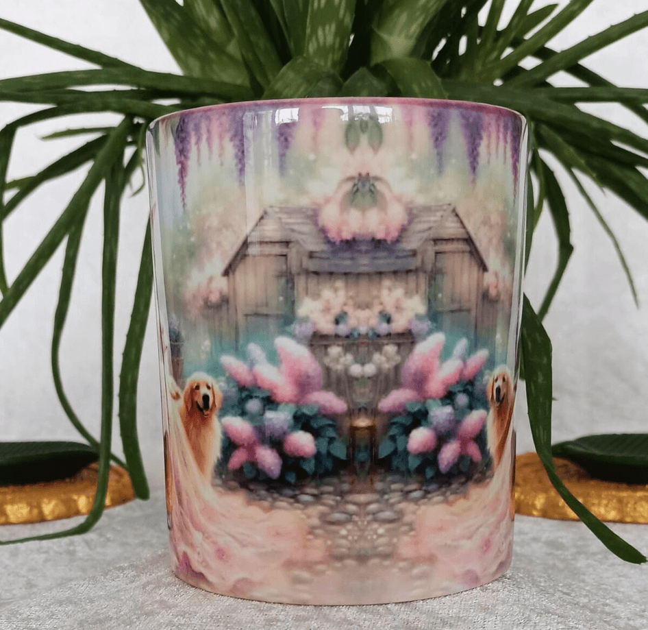 Vintage baskı büyük boy kupa