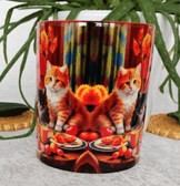 Kedi Vintage baskı büyük boy kupa