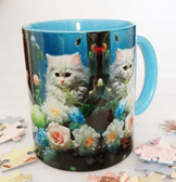 Kedi Vintage baskı büyük boy kupa