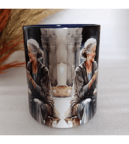 Vintage baskı büyük boy kupa