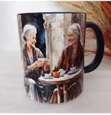 Vintage baskı büyük boy kupa