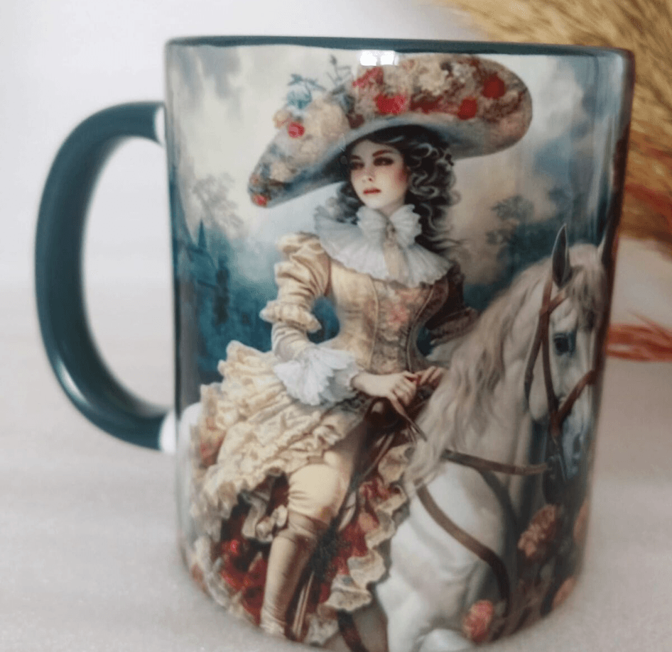 Vintage baskı büyük boy kupa