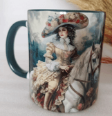 Vintage baskı büyük boy kupa