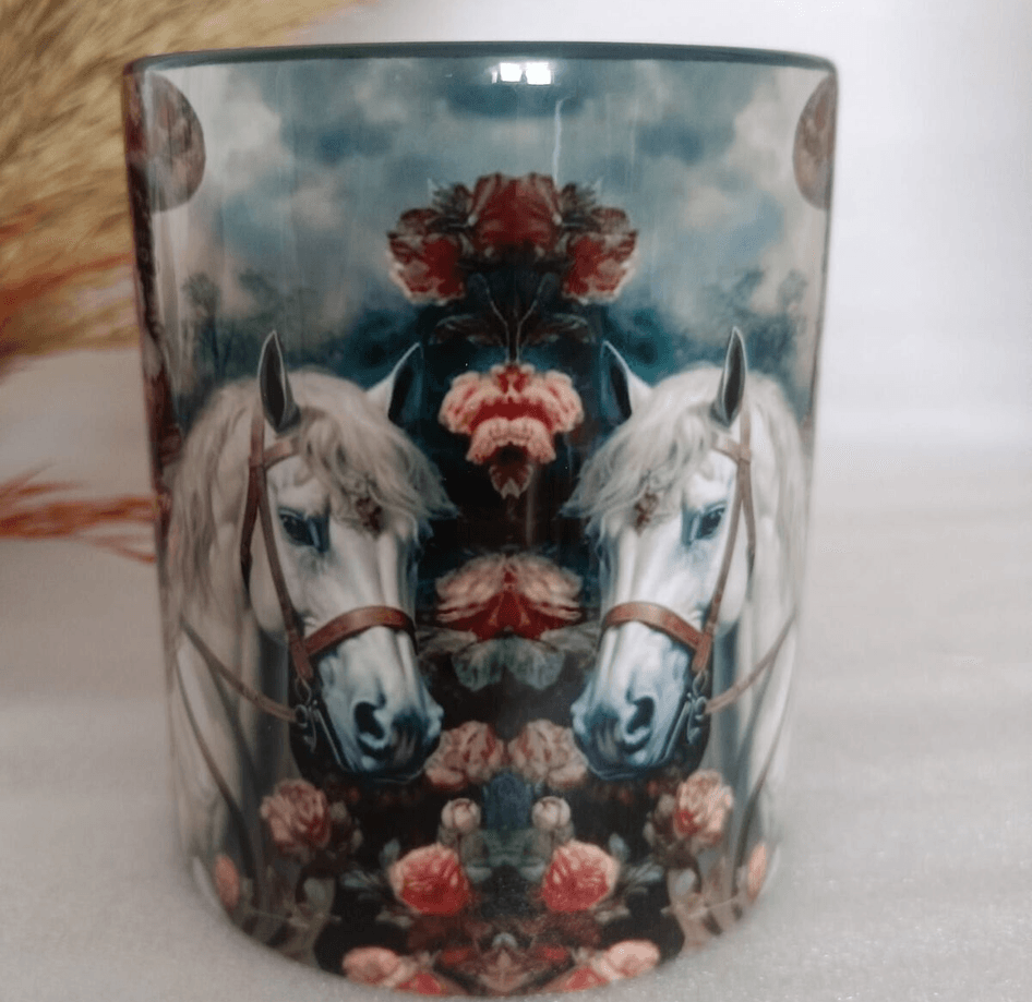 Vintage baskı büyük boy kupa