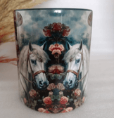 Vintage baskı büyük boy kupa