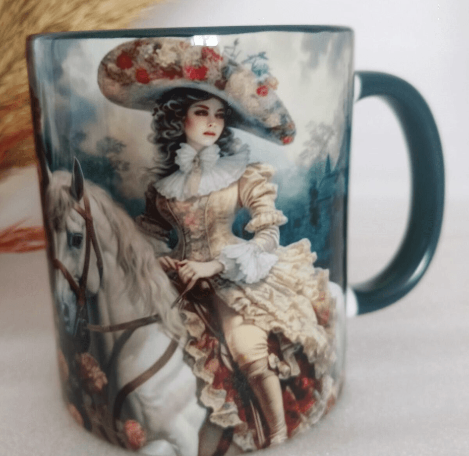 Vintage baskı büyük boy kupa