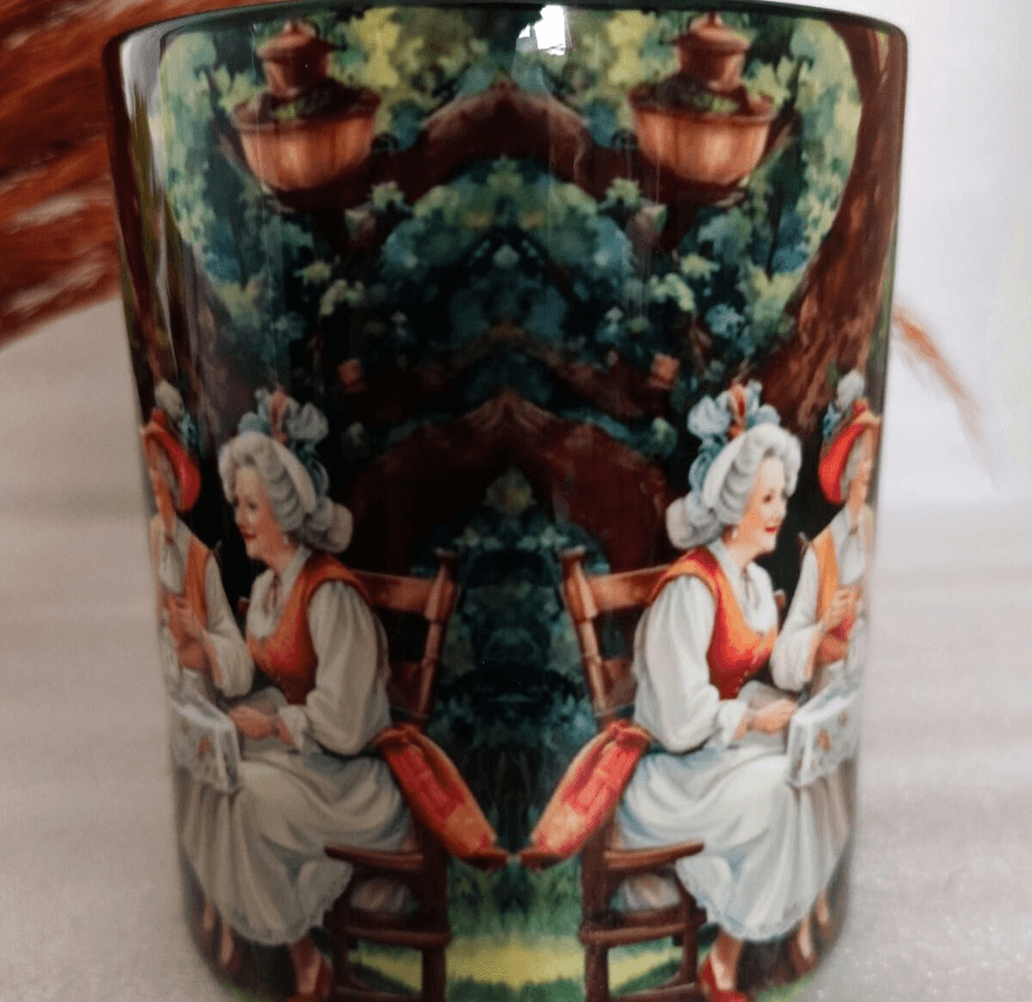 Vintage baskı büyük boy kupa