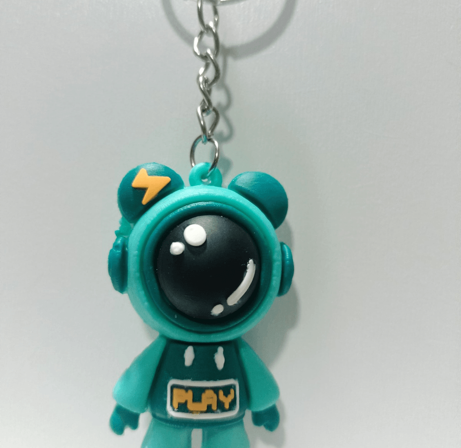 Astronot yeşil  silikon lüks anahtarlık çanta aksesuar