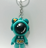 Astronot yeşil  silikon lüks anahtarlık çanta aksesuar