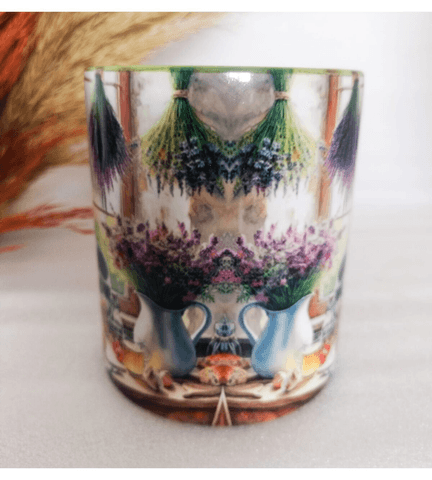 Vintage baskı büyük boy kupa