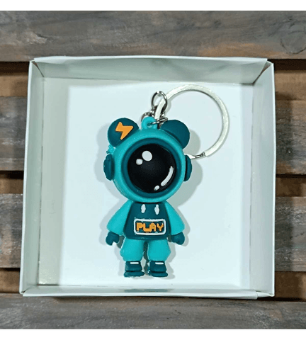 Astronot yeşil  silikon lüks anahtarlık çanta aksesuar