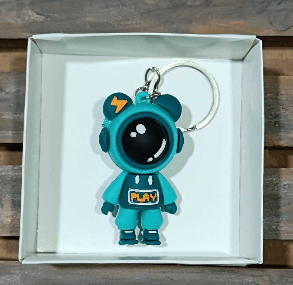 Astronot yeşil  silikon lüks anahtarlık çanta aksesuar