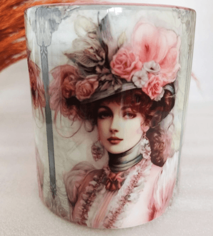 Vintage baskı büyük boy kupa