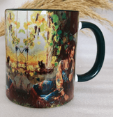 Vintage baskı büyük boy kupa